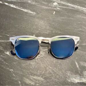 Ray Ban Clubmaster Aluminum and Gold Sunglasses